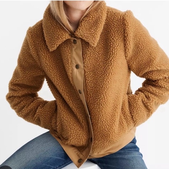 Madewell Portland Sherpa Brown Teddy Camel Jacket - Picture 1 of 6
